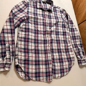 Massimo Dutti Men’s Plaid Button-Down Shirt - White, Blue & Red